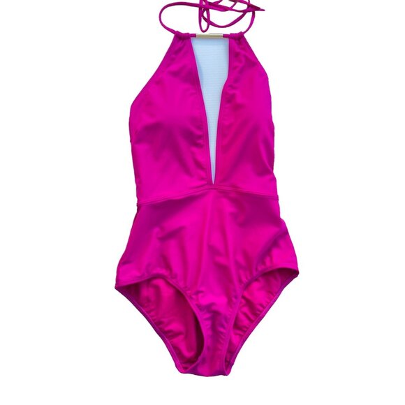 Ted Baker London Pikaa Halter one piece Swimsuit Fuchsia size 3 = US Size 8 - Picture 1 of 6
